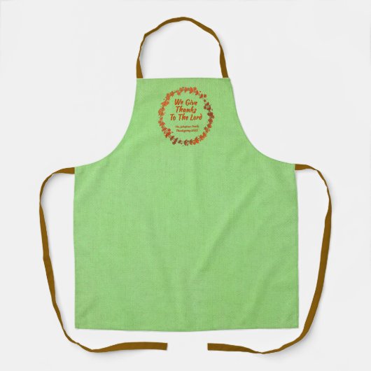 主与え感謝していのリース名へ エプロン (正面)