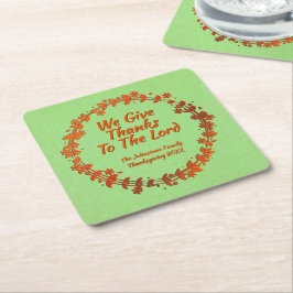 主与え感謝していのリース名へ スクエアペーパーコースター