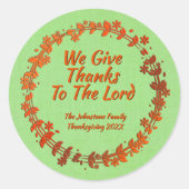 主与え感謝していのリース名へ ラウンドシール (正面)