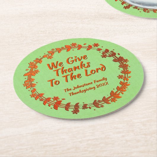 主与え感謝していのリース名へ ラウンドペーパーコースター (アングル)