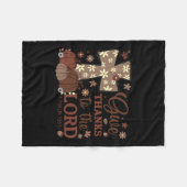 主与え感謝してい秋に対してキリスト教を横断感謝していする フリースブランケット (正面(横))