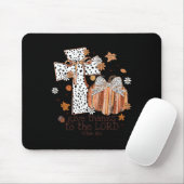 主与え感謝してい秋に対してキリスト教を横断感謝していする マウスパッド (マウス)