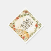 主与え感謝してい秋の花かぼちゃへ スタンダードカクテルナプキン (角)