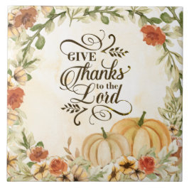 主与え感謝してい秋の花かぼちゃへ タイル