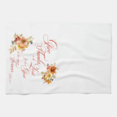 主与え感謝してい秋水の色のフローラ キッチンタオル (横)