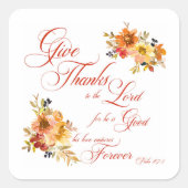 主与え感謝してい秋水の色のフローラ スクエアシール (正面)