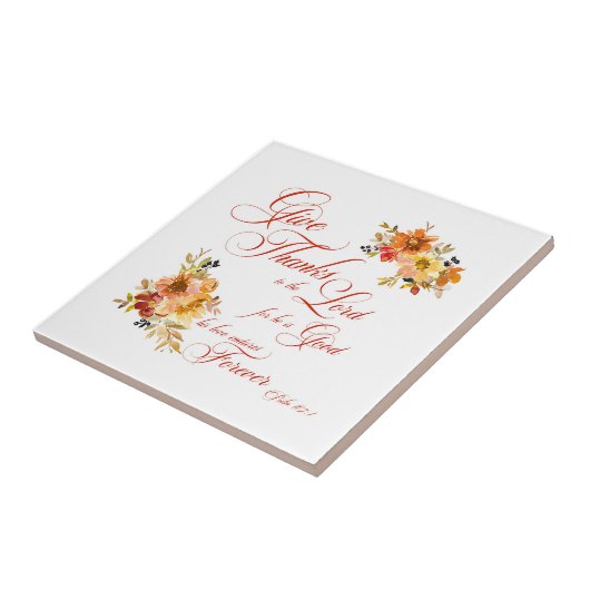 主与え感謝してい秋水の色のフローラ タイル (側面)