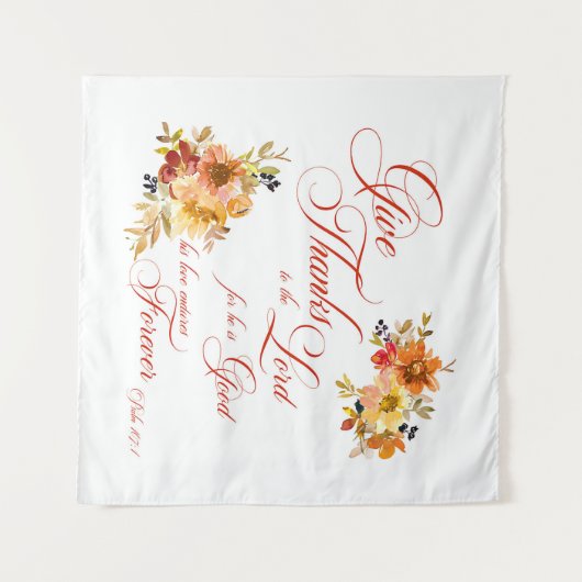 主与え感謝してい秋水の色のフローラ タペストリー (正面(横))