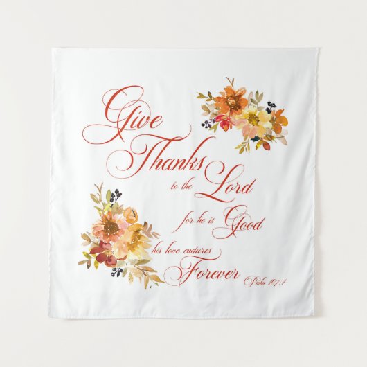 主与え感謝してい秋水の色のフローラ タペストリー (正面)