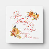 主与え感謝してい秋水の色のフローラ フォトプラーク (正面)