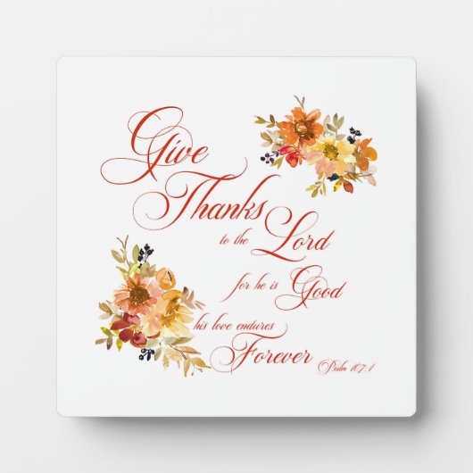 主与え感謝してい秋水の色のフローラ フォトプラーク (正面)