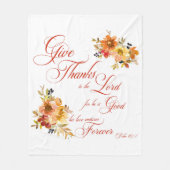 主与え感謝してい秋水の色のフローラ フリースブランケット (正面)