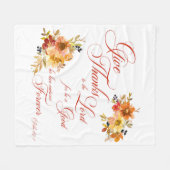 主与え感謝してい秋水の色のフローラ フリースブランケット (正面(横))