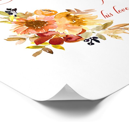 主与え感謝してい秋水の色のフローラ ポスター (角)