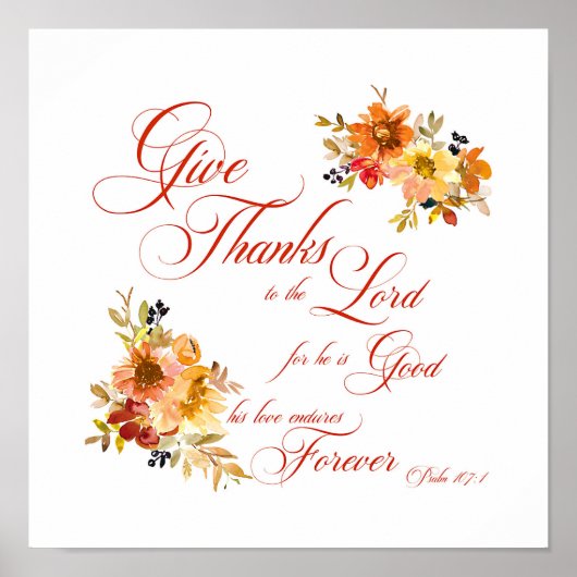 主与え感謝してい秋水の色のフローラ ポスター (正面)