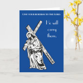 主与え聖聖書の聖句に対するあなたの重荷 カード (黄色い花)