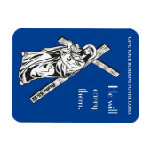 主与え聖聖書の聖句に対するあなたの重荷 マグネット (横)