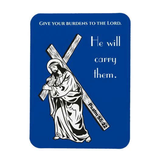 主与え聖聖書の聖句に対するあなたの重荷 マグネット (縦)