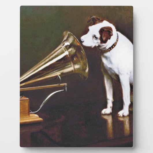 主人の声が犬をかじった フォトプラーク (正面)