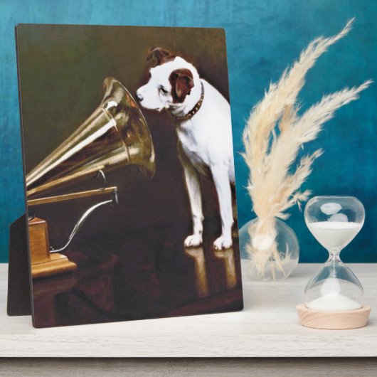 主人の声が犬をかじった フォトプラーク (側面)