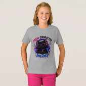 主人公エネルギーブラックキャット音楽好き時計 Tシャツ (正面フル)