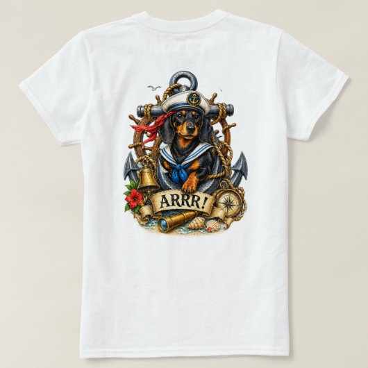 主任ダックスフント Tシャツ (デザイン裏面)