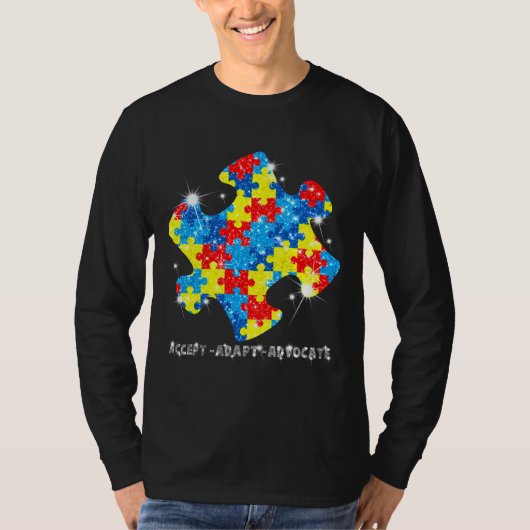 主唱者自閉症意識を受け入れる Tシャツ (正面)