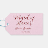 主婚人のためのマーブ色のネームプレート　日付　ピンクのパステルカラーの花嫁 ギフトタグ (裏面横)