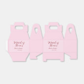 主婚人のためのマーブ色のネームプレート　日付　ピンクのパステルカラーの花嫁 フェイバーボックス (折り畳みなし)