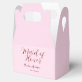 主婚人のためのマーブ色のネームプレート　日付　ピンクのパステルカラーの花嫁 フェイバーボックス (オープン)