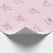 主婚人のためのマーブ色のネームプレート　日付　ピンクのパステルカラーの花嫁 ラッピングペーパー (角)