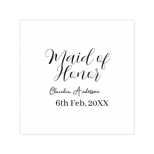 主婚人のためのマーブ色の名前と日付のピンクのパステルカラーのウェディング セルフインキングスタンプ (デザイン)