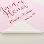 主婚人のためのマーブ色の名前と日付のピンクのパステルカラーの花嫁 シェルパブランケット (3/4)