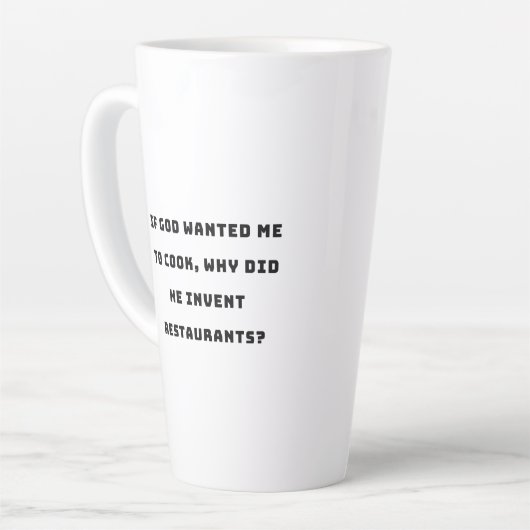 主婦おもしろい引用文、私は料理嫌いおもしろい カフェラテマグ (左アングル)