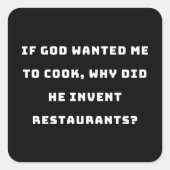 主婦おもしろい引用文、私は料理嫌いおもしろい スクエアシール (正面)