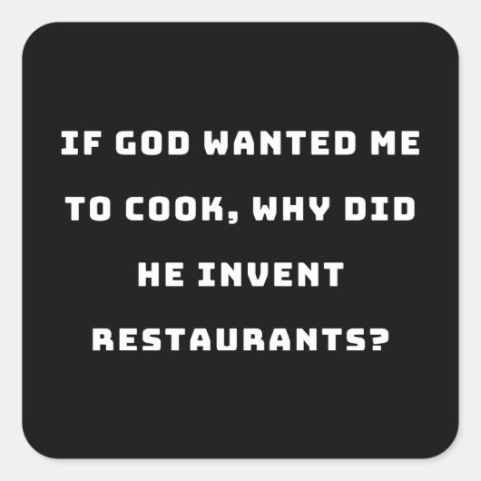 主婦おもしろい引用文、私は料理嫌いおもしろい スクエアシール (正面)