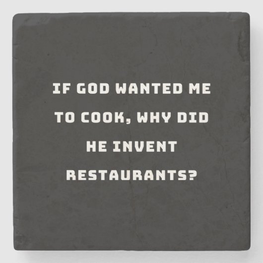 主婦おもしろい引用文、私は料理嫌いおもしろい ストーンコースター (正面)