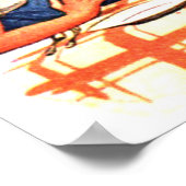 主婦が家族のヴィンテージに食事を見せおもしろいる ポスター (角)