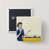 主婦と新しいウォッシャー 缶バッジ (正面&裏面)