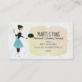 主婦のフライパンのシェフのケイタリングビジネスカード 名刺