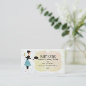 主婦のフライパンのシェフのケイタリングビジネスカード 名刺 (スタンド正面)