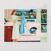 主婦をきれいにするかわいいレトロのヴィンテージ シーズンポストカード (正面)