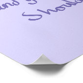 主張離れおもしろい引用文ユーモア薄紫紫 ポスター (角)