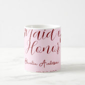 主役の女性 紫 名前 日付 ピンク パステル色の花嫁 コーヒーマグカップ (中央)