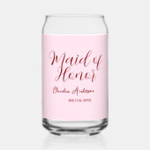 主役の女性 紫 名前 日付 ピンク パステル ブライダル ガラス缶 (裏面)