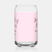 主役の女性 紫 名前 日付 ピンク パステル ブライダル ガラス缶 (右)