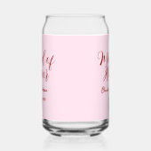 主役の女性 紫 名前 日付 ピンク パステル ブライダル ガラス缶 (左)