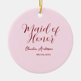 主役の女性 紫 名前 日付 ピンク パステル ブライド セラミックオーナメント