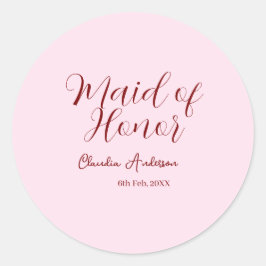 主役の女性 紫 名前 日付 ピンク パステル ブライド ラウンドシール