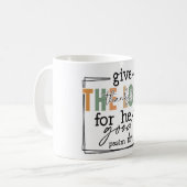 主感動的に与え感謝していクリスチャン コーヒーマグカップ (正面左)